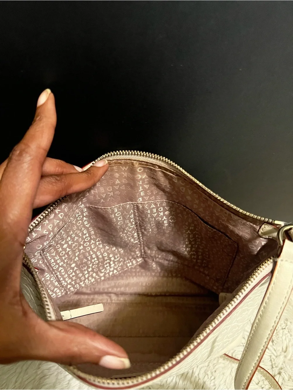 kate spade New York Penn Place Keisha Cream Embossed Leather Crossbody Bag